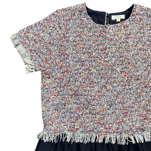 Jade Melody Tam Tweed Ruffle Multi Color Top Blouse Shirt - Picture 10 of 14